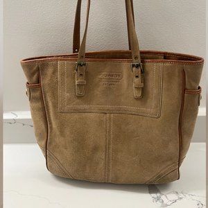 COACH Tan Suede Leather Tote